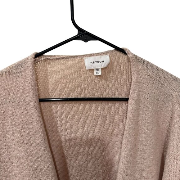 Heyson Womens Striped Open Front Cardigan With Pockets Size S Lightweight Knit M - Picture 3 of 3